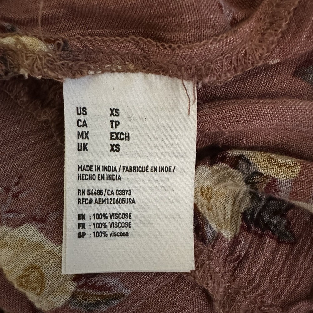 American Eagle Outfitters XS Pink Floral Baby Doll Choker Top Vintage Y2K - Picture 4 of 5